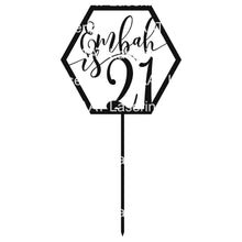 Load image into Gallery viewer, Hex NAME is 21 Cake Topper - Personalised