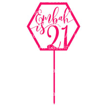 Load image into Gallery viewer, Hex NAME is 21 Cake Topper - Personalised