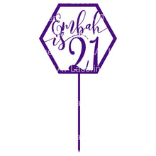 Load image into Gallery viewer, Hex NAME is 21 Cake Topper - Personalised