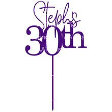 Load image into Gallery viewer, 30th Cake Topper - Personalised