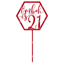 Load image into Gallery viewer, Hex NAME is 21 Cake Topper - Personalised
