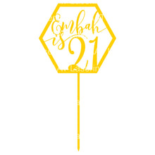 Load image into Gallery viewer, Hex NAME is 21 Cake Topper - Personalised