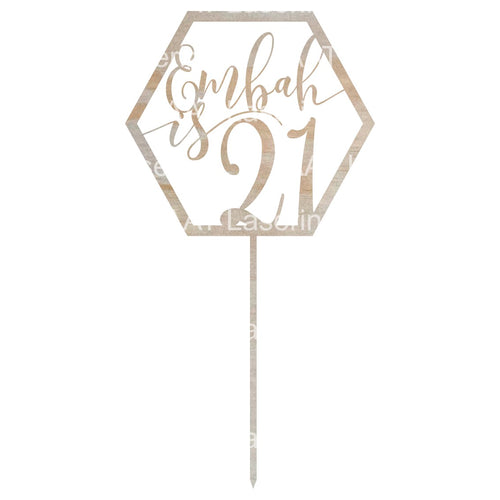 Hex NAME is 21 Cake Topper - Personalised