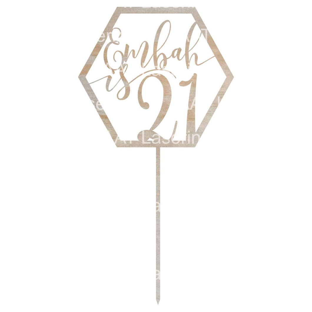 Hex NAME is 21 Cake Topper - Personalised