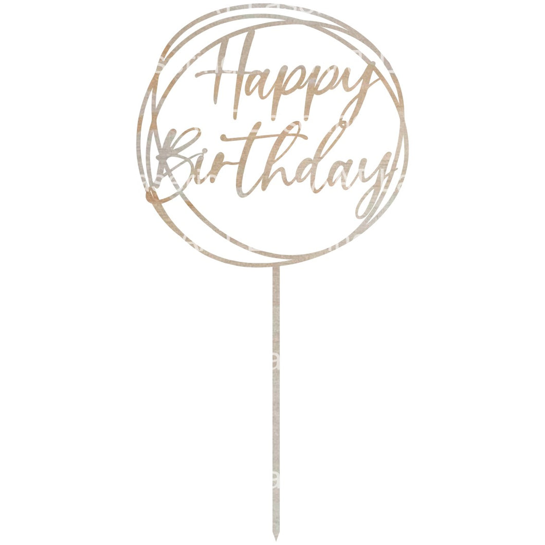 Happy Birthday - Circles Cake Topper
