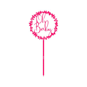 Oh Baby - Circle Vine Cake Topper